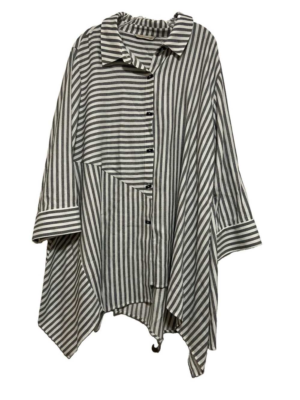 Soft Surroundings Standout Asymmetrical Hem Striped Tunic Top Plus Size 3X